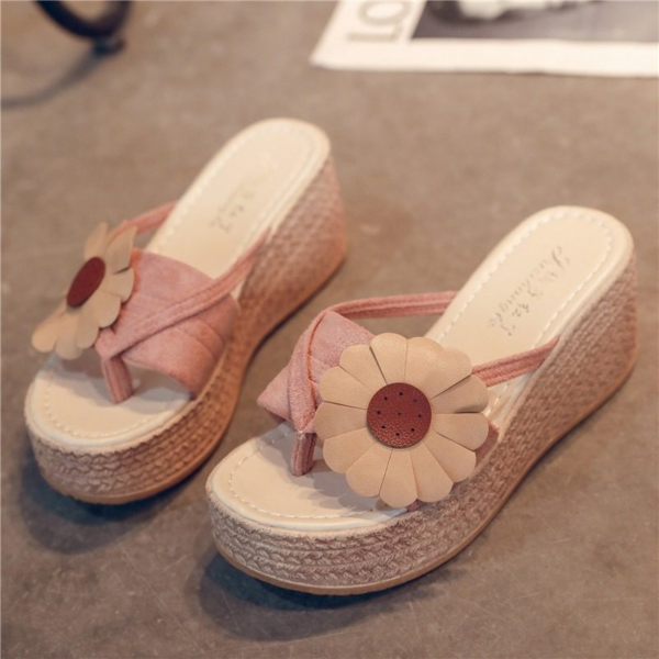 Wedge heel flower shoes for women - Image 6