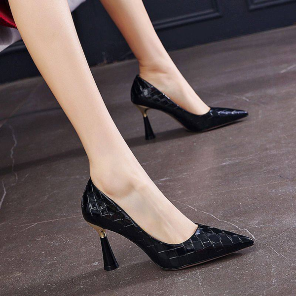 patent leather stiletto pointed toe shoes for women - Image 5