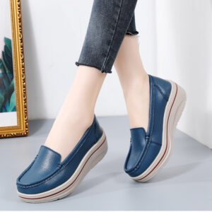 Soft soled genuine leather loafer shoes for women
